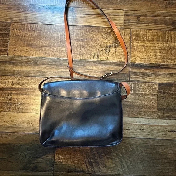 Lauren Ralph Lauren Bexley‎ Heath Medium Messenger Black W/Brown Strap & Buckles - Picture 10 of 13